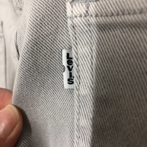 LEVI'S LINE 8 White Tab Light Grey Slim Straight Denim Jeans Sz 33 /32‎ - Picture 10 of 12